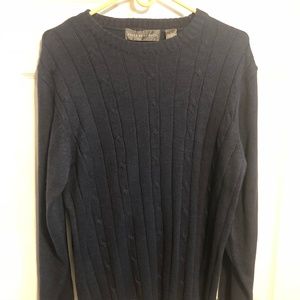 Oscar De La Renta Mens Cable Knit Pullover Sweater